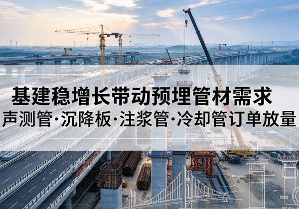 株洲基建稳增长带动预埋监测管材需求，声测管、沉降板、注浆管订单持续放量